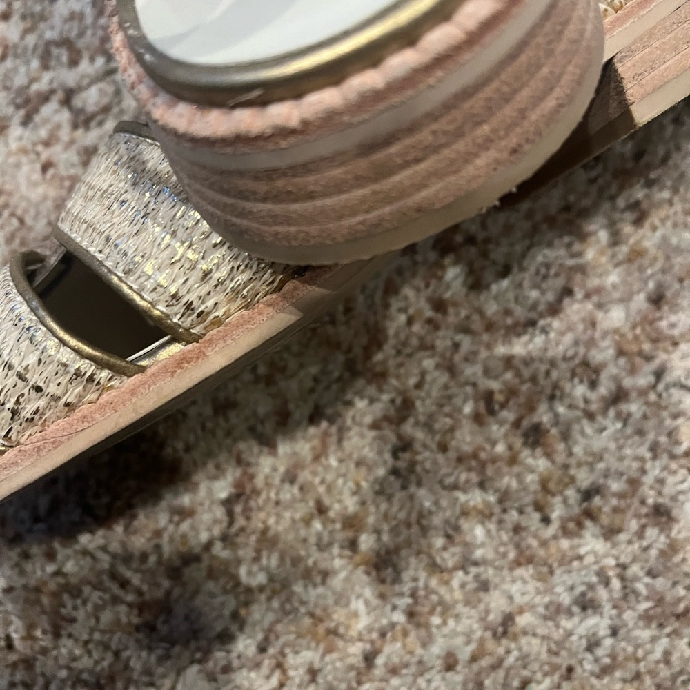 Dolce Vita Gold and Cream Sandals